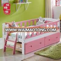 Princess single child beds pink and white kids beds for children furniture